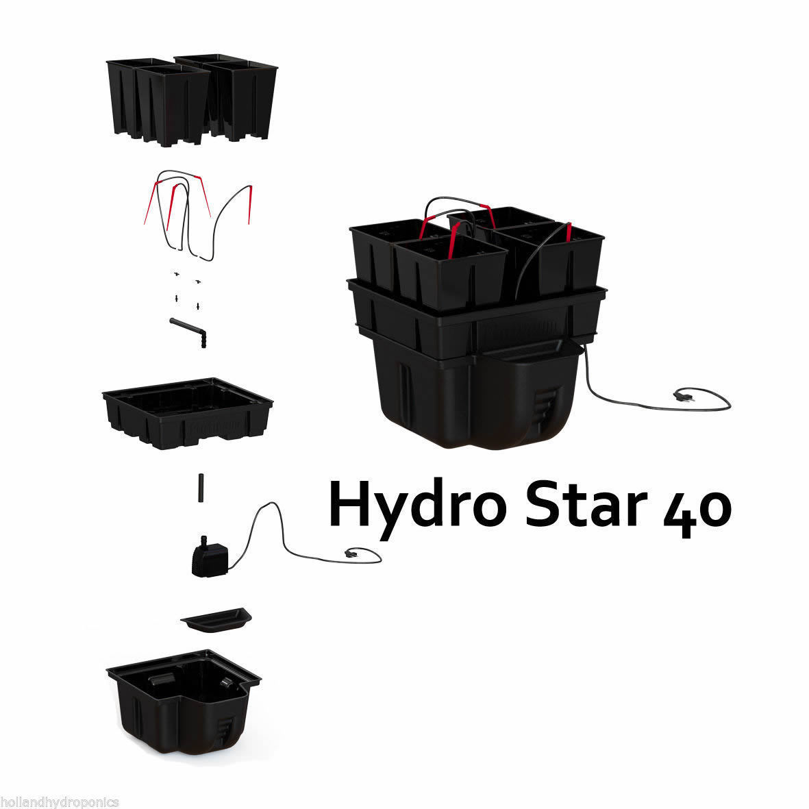 PLATINIUM HYDRO STAR 40 COMPLETE HYDROPONIC WATERING SET UP SYSTEM 40X40CM 