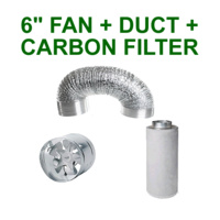 VENTILATION COMBO - 6 INCH VENT FAN + DUCTING + CARBON FILTER FOR GROW TENT ROOM