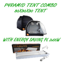 PYRAMID GROCELL 80X80X80 GROW TENT WITH PL 2X55W ENERGY SAVING GROWING LIGHT