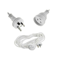 POWER EXTENSION CORD LEAD CABLE 5/7/10/15/20m WHITE 3 CORE 1.0MM