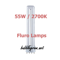 55W 2700K FLUORESCENT HYDROPONIC PROPAGATION GROW LAMP PL2 PL4 SPARE LIGHT  
