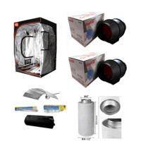 Grow Tent 2mx2mx2m 600w Ballast Reflector MH HPS Lamps Intake Extractor Filter
