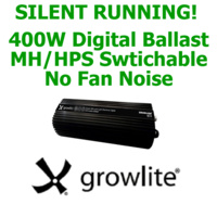 GROWLITE 400W DIGITAL BALLAST MH/HPS DIMMABLE QUIET RUNNING (NO FAN) SILENT