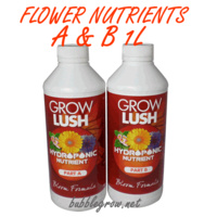 GROWLUSH HYDROPONICS BLOOM FLOWER PART A&B 1L NUTRIENT