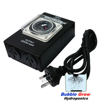  INDUSTRIAL TIMER WITH 2 OUTPUTS 10A 1200W MAX HYDROPONICS 4 GROW TENT FAN ROOM