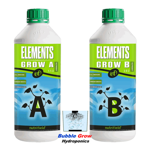 NUTRIFIELD ELEMENTS GROW A&B 1L HYDROPONIC GROWING NUTRIENTS