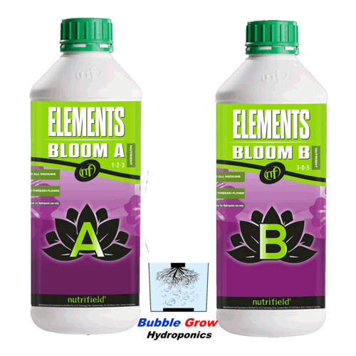 NUTRIFIELD ELEMENTS BLOOM A&B 1L HYDROPONIC FLOWER NUTRIENTS