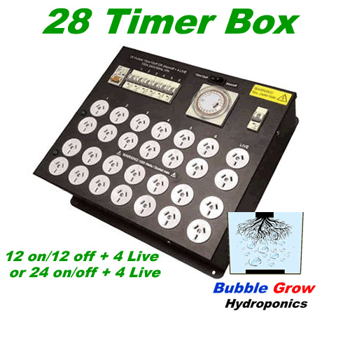 TIMER BOX 28 HARD WIRED INDUSTRIAL LIGHT POWER HYDROPONICS 4 GROW TENT FAN ROOM