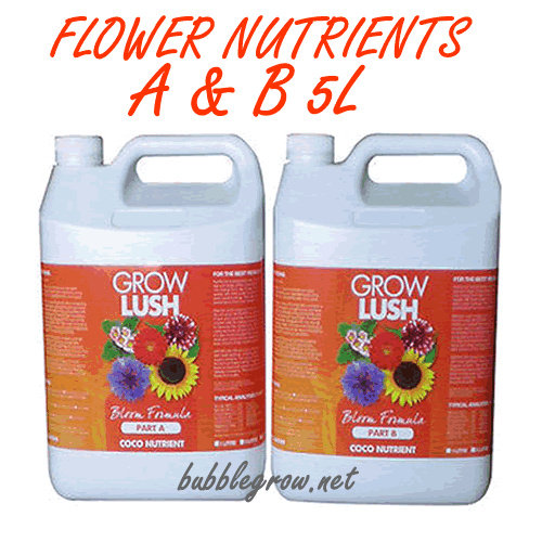 GROWLUSH HYDROPONICS BLOOM FLOWER PART A&B 5L NUTRIENT