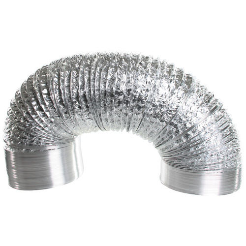 DUCTING 5" x 6m FLEXIBLE LIGHT PROOF ALUMINUM SILVER DUCT GROW TENT ROOM