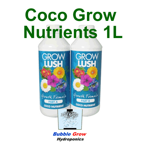 GROWLUSH HYDROPONICS COCO GROW PART A&B 1L NUTRIENT