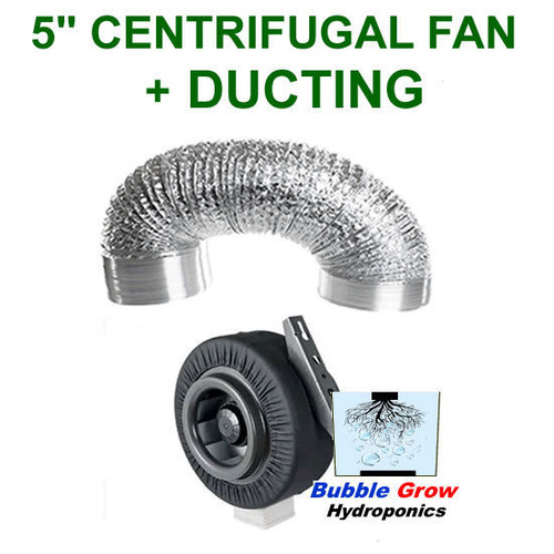 HYDROPONICS VENTILATION 5 INCH CENTRIFUGAL + DUCTING FOR GROW TENT 5" EXTRACT