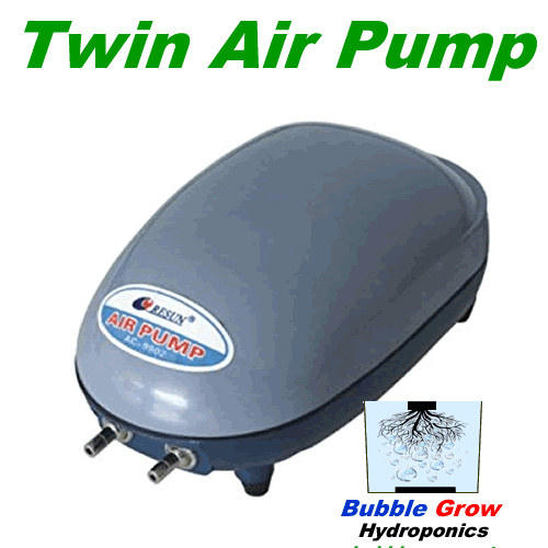 TWIN AIR PUMP 2 X 240L/H 4.5W FOR AQUARIUMS OR HYDROPONICS TWO OUTLETS