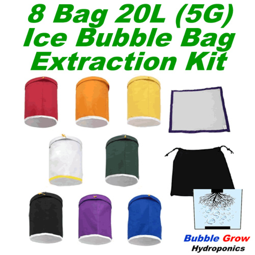 8 X 5 GALLON (20L) BUBBLE BAGS FILTRATION HERBAL ICE EXTRACTION KIT SET