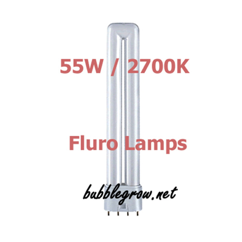 4 X 55W 2700K FLUORESCENT HYDROPONIC PROPAGATION GROW LAMP PL2 PL4 SPARE LIGHT  