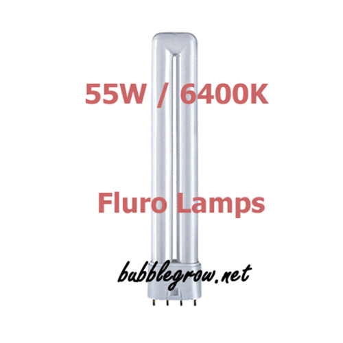 55W 6400K FLUORESCENT HYDROPONIC PROPAGATION GROW LAMP PL2 PL4 SPARE LIGHT  