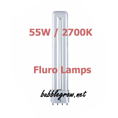 2 X 55W 2700K FLUORESCENT HYDROPONIC PROPAGATION GROW LAMP PL2 PL4 SPARE LIGHT  