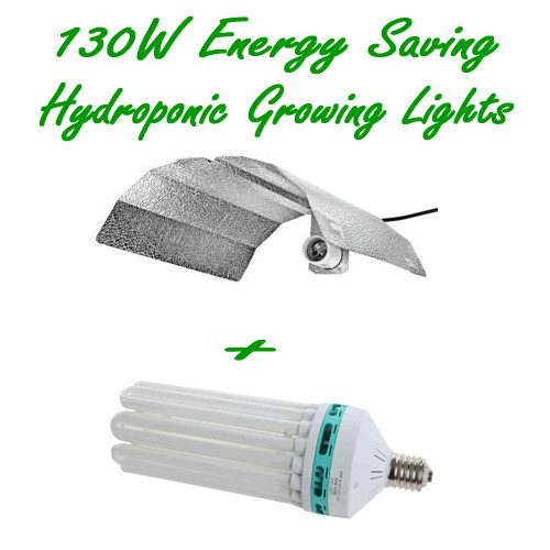 130W CFL DUAL LAMP 2700K 6400K & BATWING ALUMINUM REFLECTOR HYDROPONIC GROW TENT