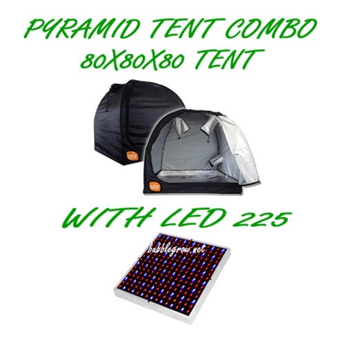 PYRAMID GROCELL 80X80X80 GROW TENT WITH LED 225 ENERGY SAVING GROWING LIGHT