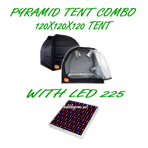 PYRAMID GROCELL 120X120X120 GROW TENT WITH LED 225 ENERGY SAVING GROWING LIGHT