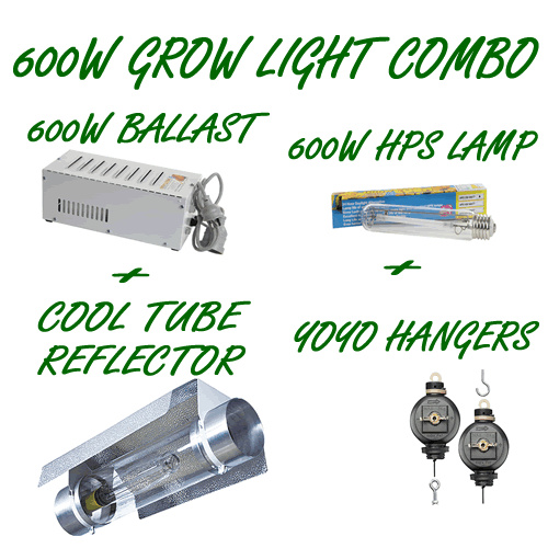 600W HPS BALLAST AND LAMP WITH 150MM COOL TUBE REFLECTOR GROW TENT LIGHT COMBO