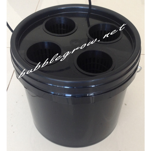 Bubble Grow BUCKET 4X BLACK Hydroponic System DWC Bubbleponic Plant Growing Kit
