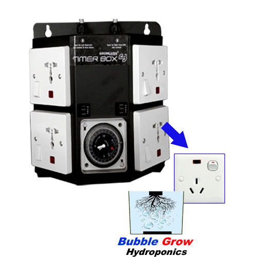 2 X TIMER BOX 4 WITH OUTPUTS 4X1000W INDUSTRIAL HYDROPONICS 4 GROW TENT FAN ROOM