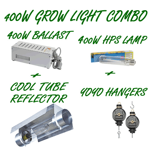 400W HPS BALLAST AND LAMP WITH 150MM COOL TUBE REFLECTOR GROW TENT LIGHT COMBO